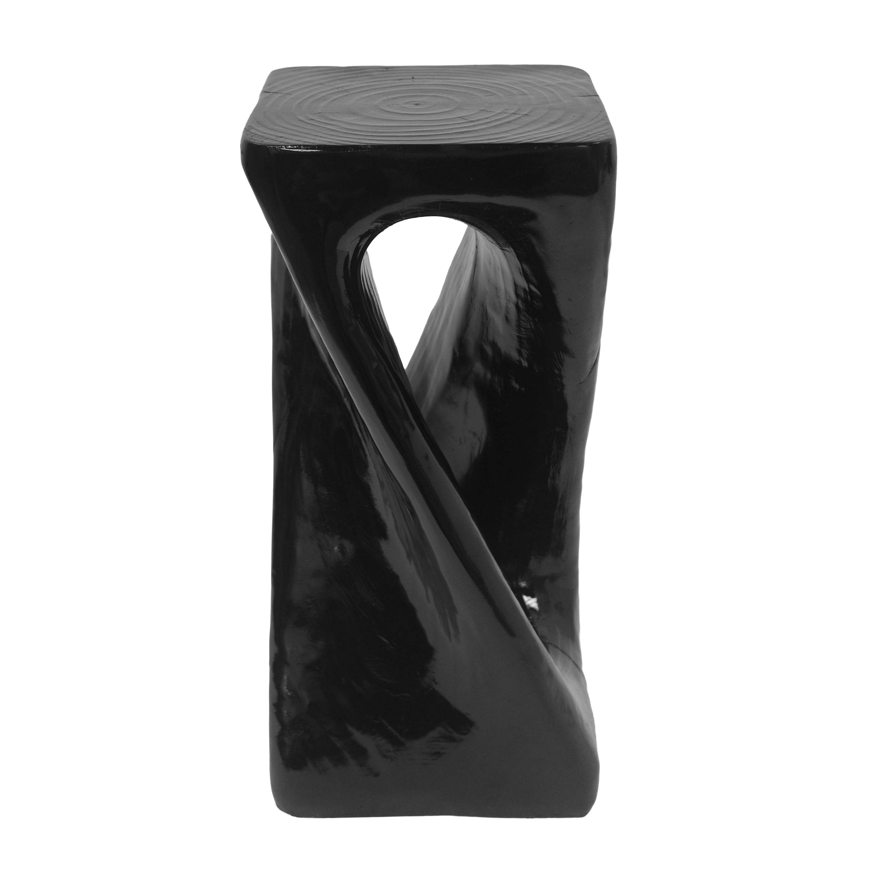 Table d'appoint Noble House Grey MGO, texture bois, hauteur 68 cm, noir