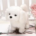 thumbnail image 2 of White Walking Barking Plush Puppy Toy Realistic Simulation Rabbit Fur Dog With Sound Electric Fluffy Pet Toy For Kids Gift 5.9X6.2X3.5 Inches, 2 of 3