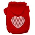 thumbnail image 1 of Chevron Heart Screen Print Dog Pet Hoodies Red Size Med (12), 1 of 1