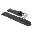 thumbnail image 3 of 26mm Mens' Alligator Style Leather Watch Strap Band, Stainless Steel Buckle, 3 of 7