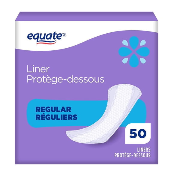 Equate Light Absorbency Regular Pantiliner Unscented, 50 Count