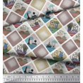 thumbnail image 2 of Soimoi Rayon Crepe Fabric Frame,Jug & Flower Pot Patchwork Print Fabric by The Yard 46 Inch Wide, 2 of 3