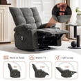 thumbnail image 3 of Swivel Rocker Recliner Chair with Heat and Massage&Adjustable Footrest for Elderly Adults,360° Swivel Rocking Sofa with Handrail and Backrest &Cup Holders Overstuffed Cushion for Back Pain Relief, 3 of 6