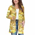 thumbnail image 3 of MKOSPLRT Cardigan Sweaters for Girl Boy 5-14Y Open Front Long Sleeve Saprkly Cardigans Funny Sequined Print Jacket with Pokcet, 3 of 8