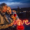 thumbnail image 1 of TopLLC Décoration Maison, Décoration de Chambre, Décoration Murale LED en Forme de Saint-Valentin Lumière Colorée USB Base Ronde Néon Modélisation Artificielle, 1 of 6