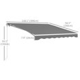 thumbnail image 3 of Outsunny 10' x 8' Electric Retractable Awning w/ Remote Controller, Grey, 3 of 10