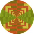thumbnail image 1 of Ahgly Company Tapis d'Intérieur Ronds Transitionnels Lavables à la Machine, Brun Acajou, 3 Pieds Rond, 1 of 7