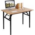 thumbnail image 2 of Folding Computer Desk Foldable Work Desk Table Writing Desk Folding Home Office Desk  No  to Assemble  Teak&, 2 of 6
