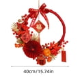 thumbnail image 2 of Couronne de Classification de Produit / Titre de Produit Couronne de l'Année Chinoise Porte d'Entrée 2024 Couronne pour Mur Festival Extérieur Cheminée LED Baie Rouge Décoration de Maison Année et Festival du Printemps, 2 of 7