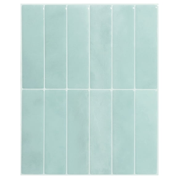Smart Tiles Dosseret Autocollant à Peler et Coller, 5 Carreaux Adhésifs, Bleu Marocain, 11,43 Pouces X 9 Pouces