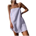 thumbnail image 2 of FcBaudy Robe Sans Manches à Encolure Carrée, Robes pour Femmes, Robes d'Été pour Femmes Mode Femmes Été Décontractée Unie avec Poches Camis Sans Manches Robe Mini Robe Femme, 2 of 6