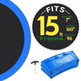 thumbnail image 1 of Yescom Trousse de Remplacement de Tapis et Coussin de Trampoline avec Anneau 96V pour Cadre de Trampoline Rond de 15 Pi Bleu, 1 of 9