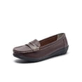 thumbnail image 1 of Innerwin Mocassins pour Femmes Chaussures Bateau Légères à Enfiler Bout Rond Marche Café 7, 1 of 5
