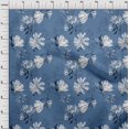 thumbnail image 3 of oneOone Polyester Lycra Dusty Blue Fabric Florals Sewing Craft Projects Fabric Prints By Yard 56 Inch Wide, 3 of 4