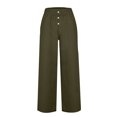 thumbnail image 3 of Timegard Womens Wide Leg Pants Summer Elastic High Waisted Button Lightweight Casual Pants with Pockets, 3 of 4