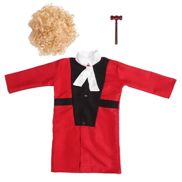 1 Ensemble de Costume de Juge pour Enfants avec Perruque et Marteau, Costume de Juge pour Jeu de Rôle, Costume de Juge pour Performance, Tenue de Juge pour Tout-Petits pour Expérience Professionnelle