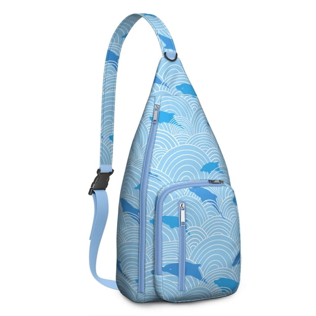 Abstract Ocean Wave & Shark Design - Modern Artistic Marine Print