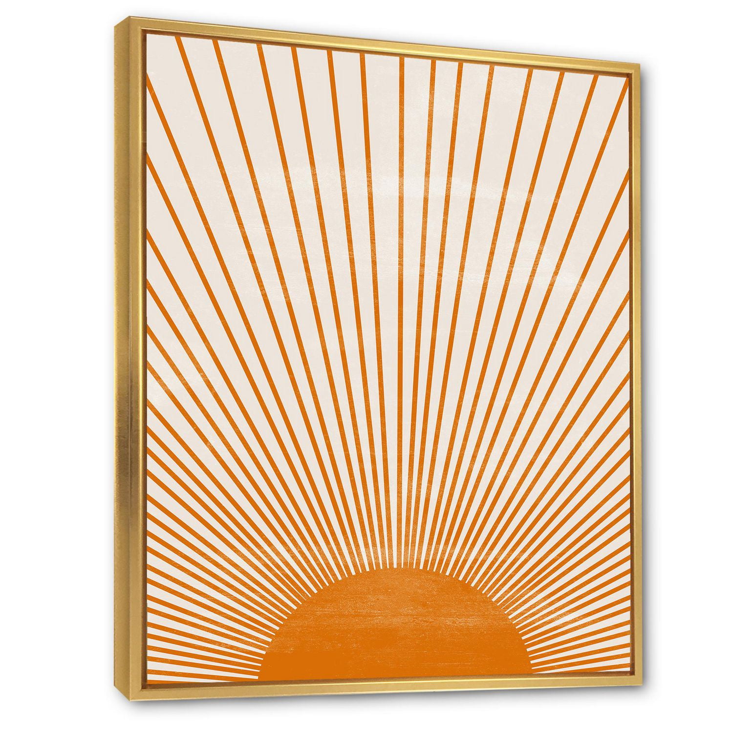 Designart Imprimé soleil orange III ART MURAL À CADRE FLOTTÉ