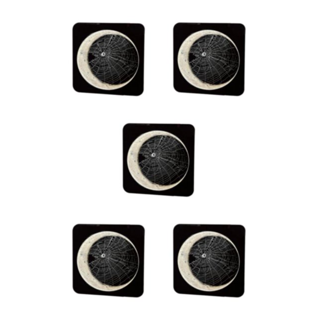 Maytalsory Spider Web Drink Coasters Stylish Halloween Decorations Long-lasting Coaster For Drinks Durable Square 5Set