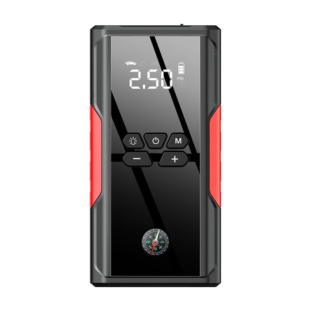 Mistaha Portable Car Jump Starter with Air Compressor and Power Bank - 12V Battery Booster, Tire Inflator, USB Charger - 600A Peak Current, 1000A Peak Jump Current, 2000mAh x 4 Capacity