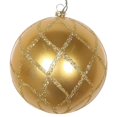 thumbnail image 1 of Vickerman MT198008D 4 in. Gold Candy Glitter Net Ornament - 3 per Bag, 1 of 3