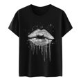 thumbnail image 4 of Birdeem T-Shirt Mode Femme Imprimé Col Rond Manches Courtes Blouse Ample, 4 of 5
