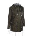 thumbnail image 3 of Xingqing Women Lady Hooded Thick Jacket Long Sleeve Drawstring Design Windbreaker Coat, 3 of 7