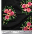 thumbnail image 1 of Soimoi Black polyester Crepe Fabric Flower Floral Print Fabric By Yard 42 Inch Wide, 1 of 3