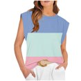 thumbnail image 1 of Yuyuzo Camisoles d'Été pour Femmes à Manches Cap, Tunique à Col Rond, Coupe Ample, T-Shirts Basiques Décontractés, 1 of 4