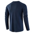 thumbnail image 2 of CEHVOM T-shirt Ample à Manches Longues pour Homme, Col Rond, Couleur Unie, Chandail de Base, 2 of 5