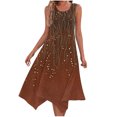 thumbnail image 2 of Ovzne Robes pour Femmes 2025 Robe Femme Mode Été Plage Imprimé Poches Camisole Col Rond Sans Manches Robes Camisole Robe de Vacances Liquidation, 2 of 7