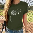 thumbnail image 1 of Meichang T-Shirts Graphiques Tendance pour Femmes Nouveauté Drôle Mignon T-Shirts à Imprimé Pissenlit Décontractés Col Rond Manches Courtes T-Shirts Légers Hauts, 1 of 8