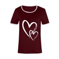 thumbnail image 3 of SMihono Hauts pour Femmes Été Décontracté Mode Féminine Décontracté Imprimé Col Rond Ample Manches Courtes T-shirt Chandail Oversize T-shirt pour Femmes 2023, 3 of 4