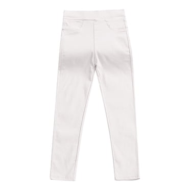 Girls' Skinny Fitted Pull On Jeggings Toddler Baby Girls Candy Color Solid Color Basic Leggings Casual Kids Tight Pants White 4-5 Years