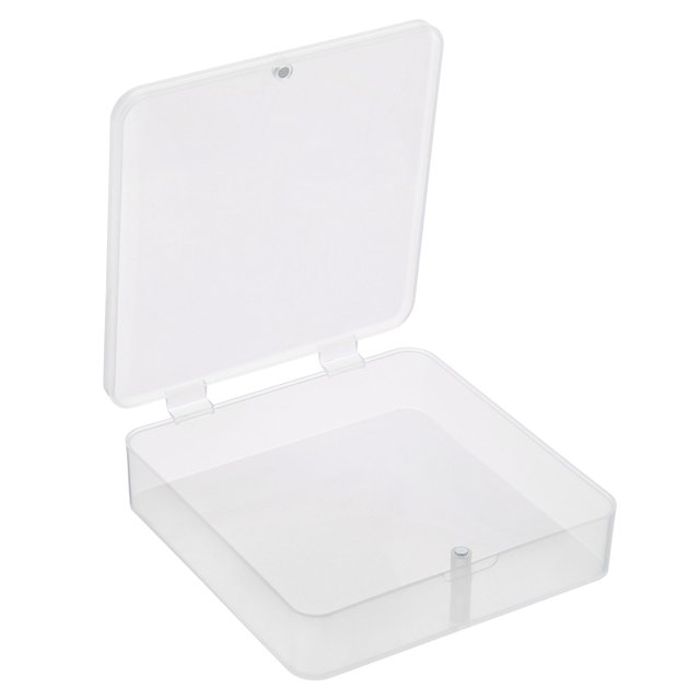 Unique Bargains 120x30mm Plastic Square Clear Storage Container Box with Lid, 4 Pack
