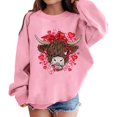 thumbnail image 1 of PMVFHDE Chandail Personnalisé Filles Mode Décontractée Col Rond Sans Capuche Manches Longues Imprimé Saint-Valentin Rose, 8-9 Ans, 1 of 4