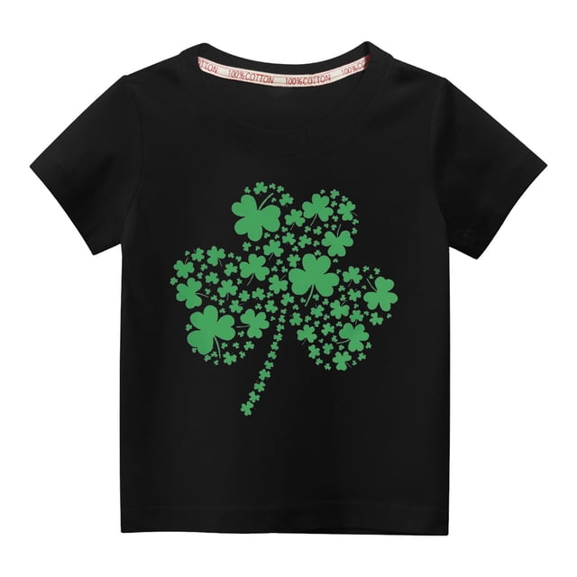 TopLLC St. Patricks Day Chemises pour Femmes Hauts de Sarrau St Patricks Day Tout-Petits Enfants Garçons Filles Mode Mignon Col Rond Imprimé Manches Courtes Haut