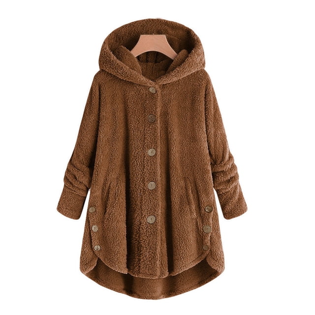 2025 Women Plus Size Plus Size Womens Sweaters Button Tops Hooded Loose Cropped Cardigan Wool Coat Winter Cardigan for Women Open Front Jacket