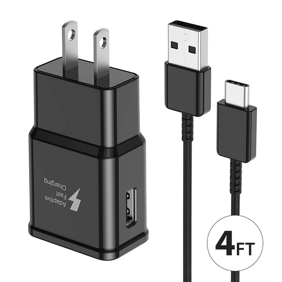 For Samsung Galaxy Fast Charger, Adaptive Fast Charging Wall Charger Plug with USB Type C Cable Replacement for Samsung Galaxy S9 S9 Plus S8 S8 Plus S10 S10 Plus Note 9 Note 8, Fast Charger
