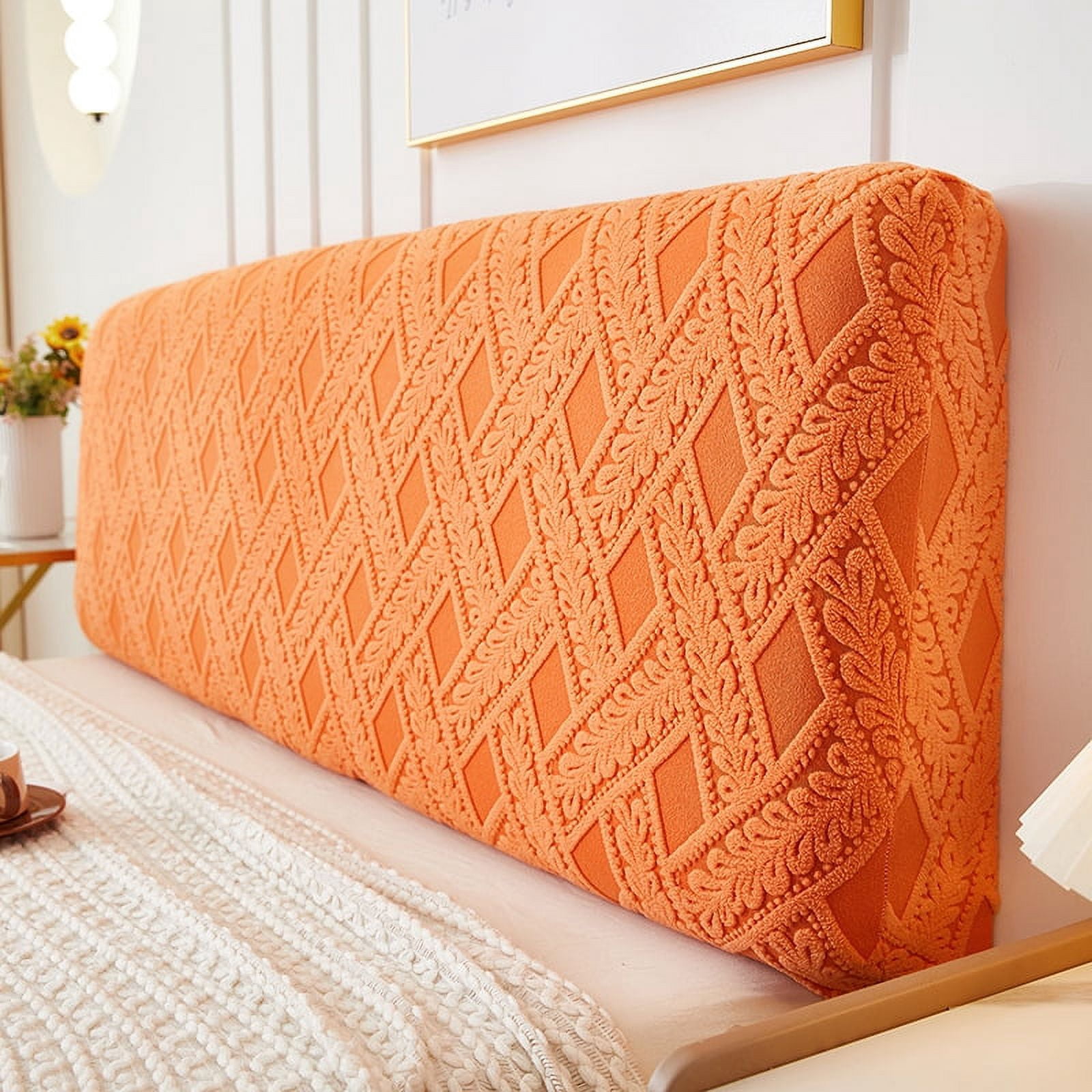 Namzi 1 piece rattan three-dimensional plush headboard backrest cover ...