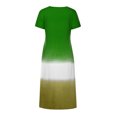 thumbnail image 4 of Fridja Womens Plus Size Daily Tie-dyed Color Block Loose V Neck Short Sleeve Dress, 4 of 7