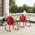 thumbnail image 3 of Crosley Furniture Fauteuil Berçant en Métal Griffith, Fini Rouge Vif Lustré (Ensemble de 2), 3 of 7