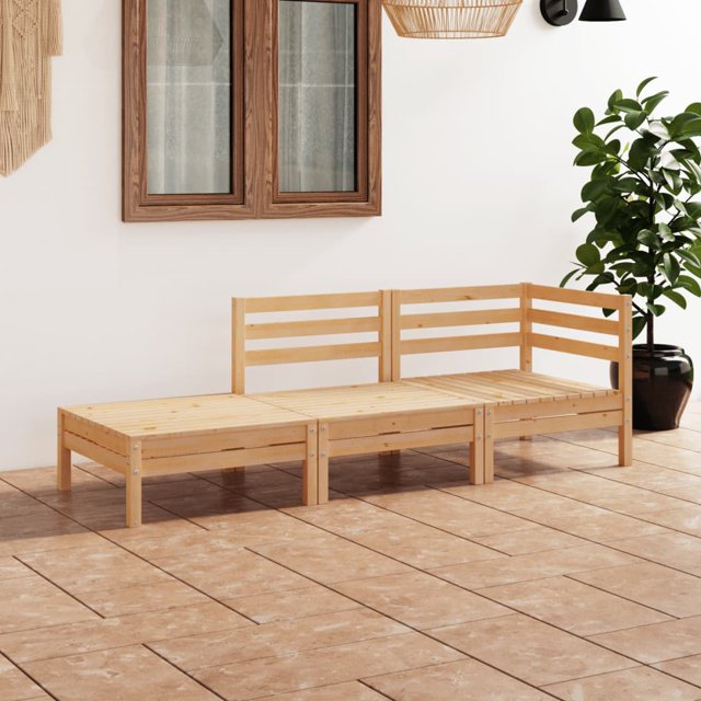 vidaXL Ensemble de Salon de Jardin 3 Pcs en Pin Massif