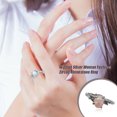 thumbnail image 2 of thinsony Female Silver Ring Portable Zircon Rhinestone Rings Girlfriends Bridal Ornaments Jewellery Accessory Wedding Engagement Pink Size 8, 2 of 8