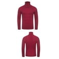 thumbnail image 2 of EGNMCR T-Shirt à Enfiler pour Homme, T-Shirt de Base, Mode Hiver, Décontracté, Couleur Unie, Col Roulé Extensible, Chandails, Blouse, Hauts, Chaud, Manches Longues, T-Shirt, 2 of 5