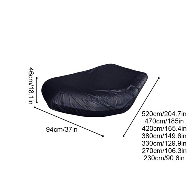 Becaristey Black Durable Rubber Boat Cover Long-lasting Protection For Boat Easy To Install Marine Boat Cover black XS 1Set