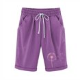 thumbnail image 1 of Plebaso Womens Casual Shorts Knee Length Rull up Printed Shorts Straight Summer Short Pants with Pockets, 1 of 3