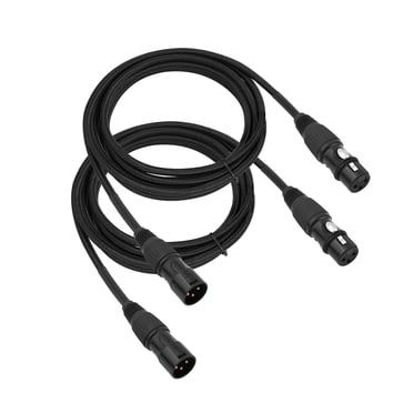 2 Pack XLR Cables 10ft Professional XLR Male to Female Audio Cable Weaving Protective Nets Gold-Plated Plug for Mic Mixer Recording Studio Shielded and Balanced XLR Male to Female Cord