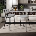 thumbnail image 1 of Bingirl Set of 2 Modern Upholstered Bar Stools - Counter Height Chairs with Round Seat, Back and Footrest for Kitchen Island, Dining Room or Pub (Grey), 1 of 8