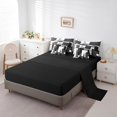 thumbnail image 3 of YST Grey Leopard Print Bedding Set 7 Piece Twin Black Silver Gray Abstract Geometric Bed In A Bag Grid Cheetah Comforter Set With Sheets For Adults,Wildlife Animal Check Bed Set, 3 of 5
